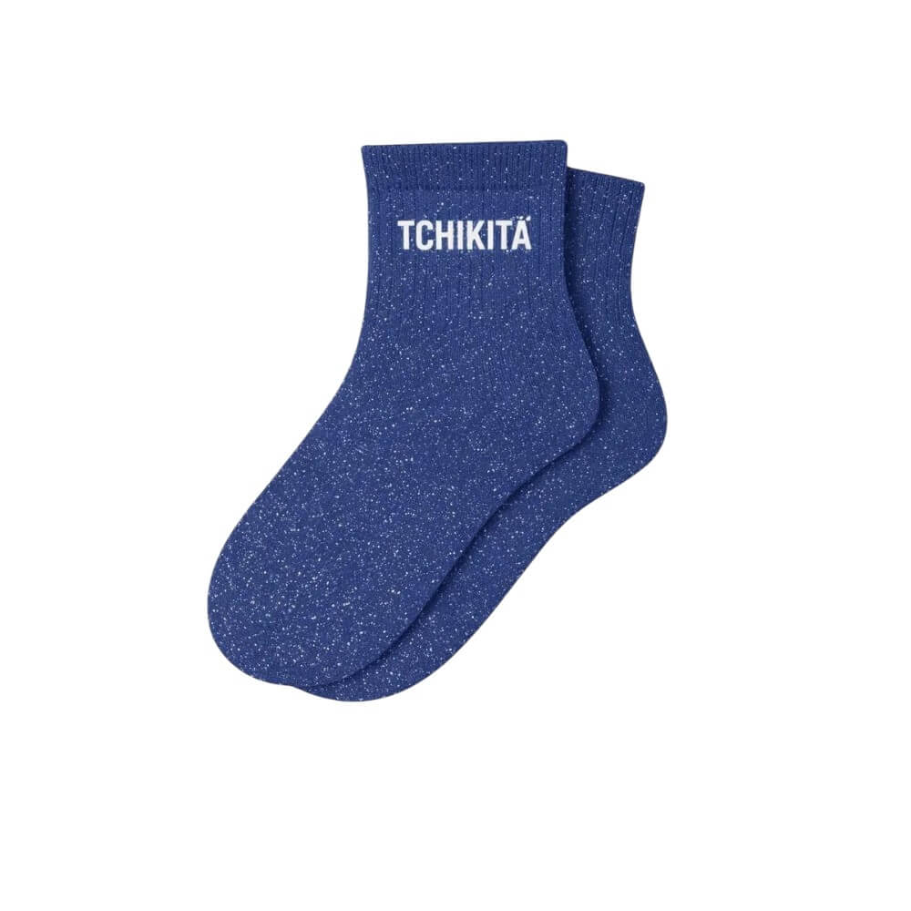chaussettes courtes à paillettes Tchikita Woom Bleu électrique