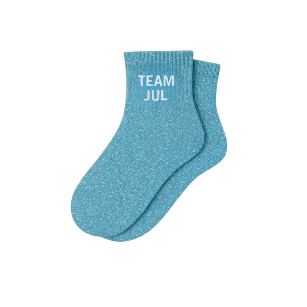 chaussettes courtes à paillettes Team Jul turquoise Woom