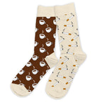 chaussettes fantaisie café clope dépareillées
