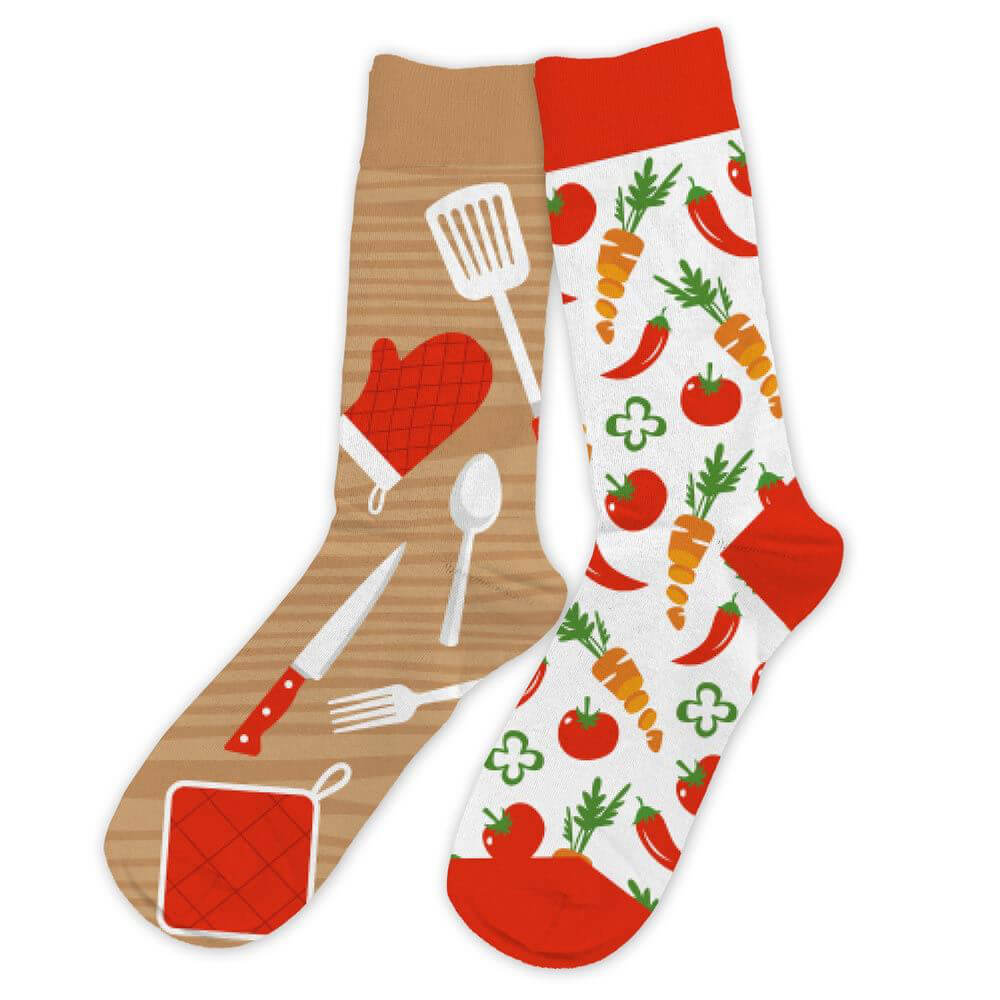 chaussettes fantaisie passion cuisine duo