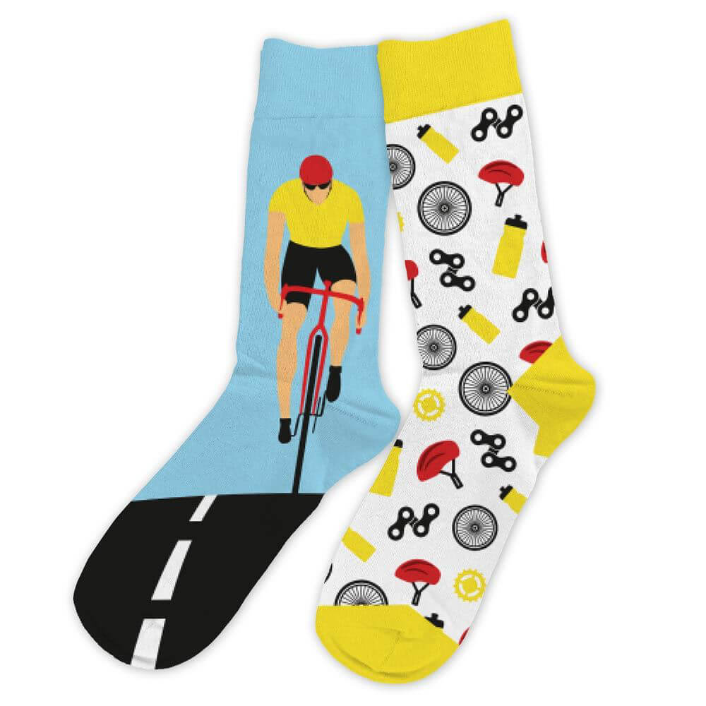 chaussettes fantaisie passion cyclisme duo