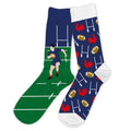 chaussettes fantaisie passion rugby duo