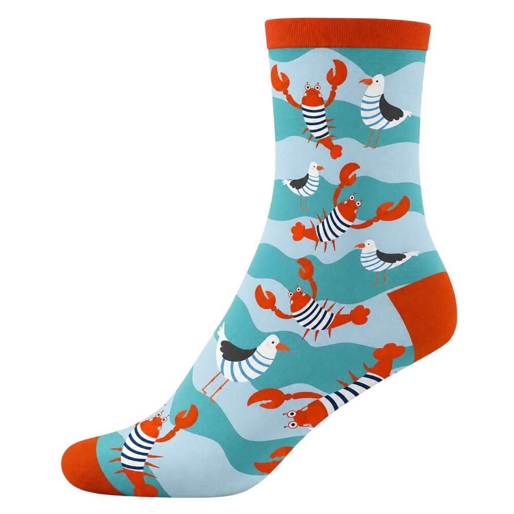 chaussettes homard mouette rouge