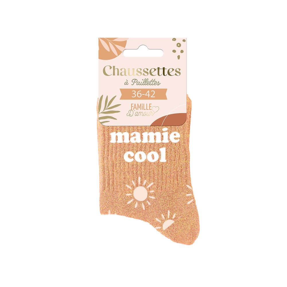 chaussettes mamie cool dessin soleil