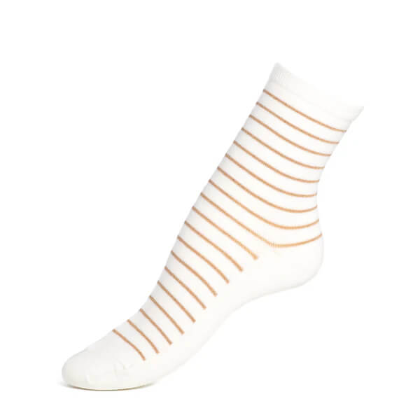 chaussettes marinière femme rayures dorées