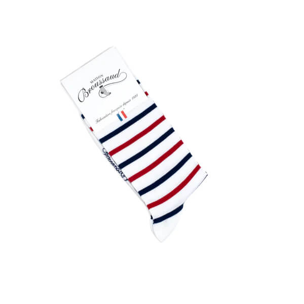 chaussettes marinière tricolore homme made in France