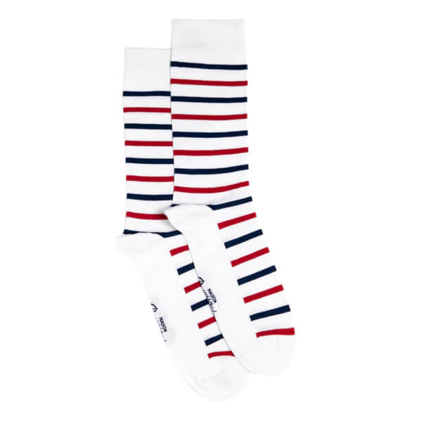 chaussettes marinière tricolore homme Maison Broussaud