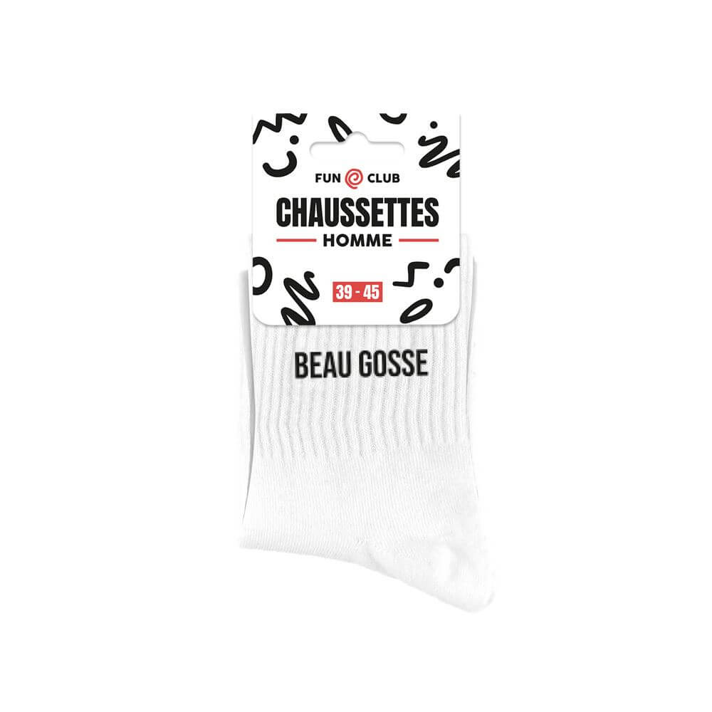 chaussettes à message beau gosse couleur blanc