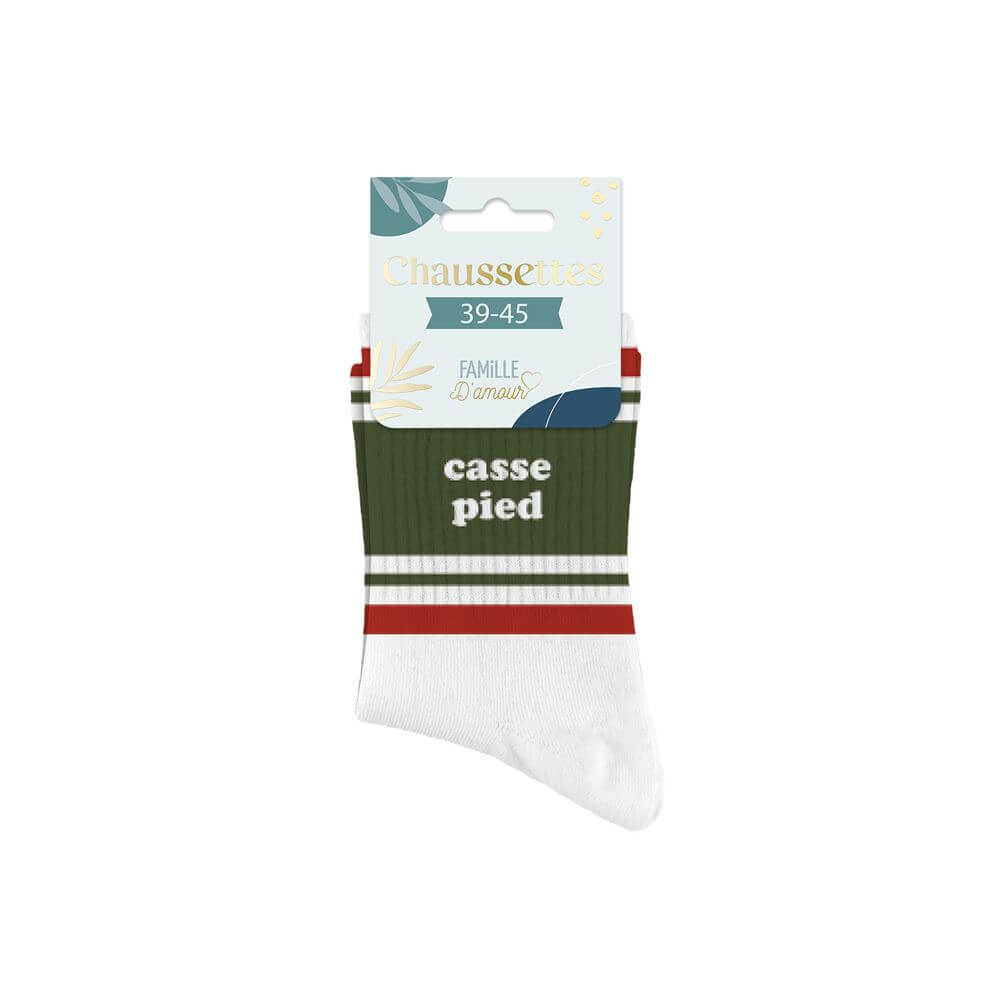chaussettes message casse pied homme
