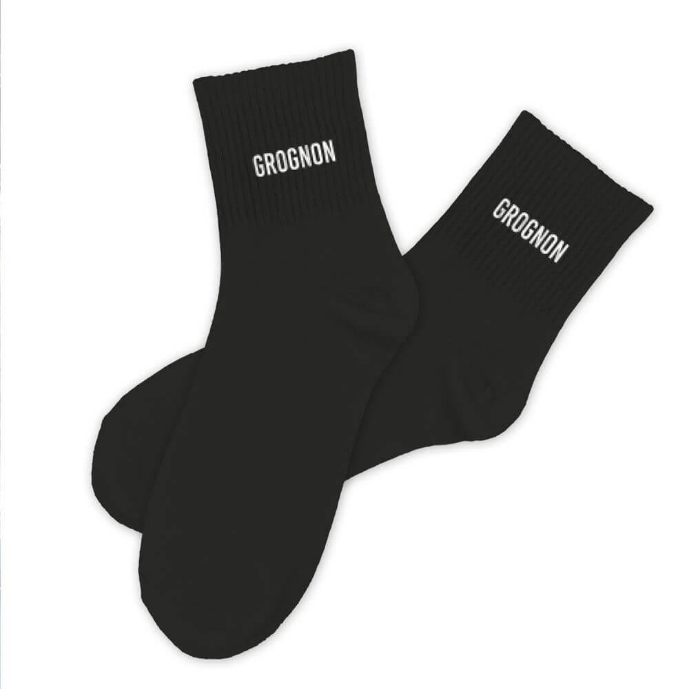 chaussettes à message grognon noir