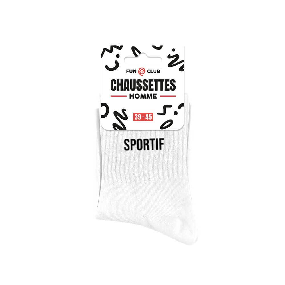 chaussettes à message Sportif blanc homme