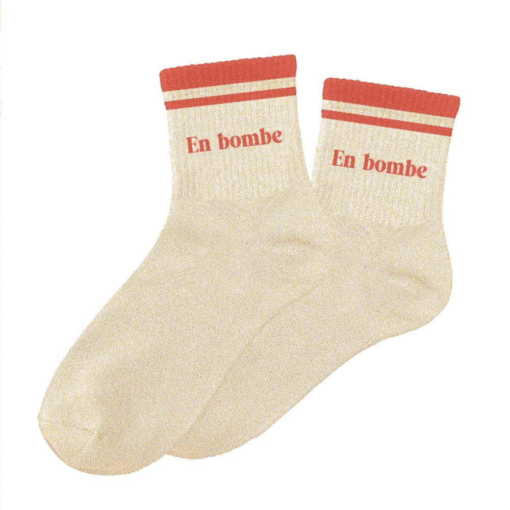 chaussettes paillettes à bandes En bombe
