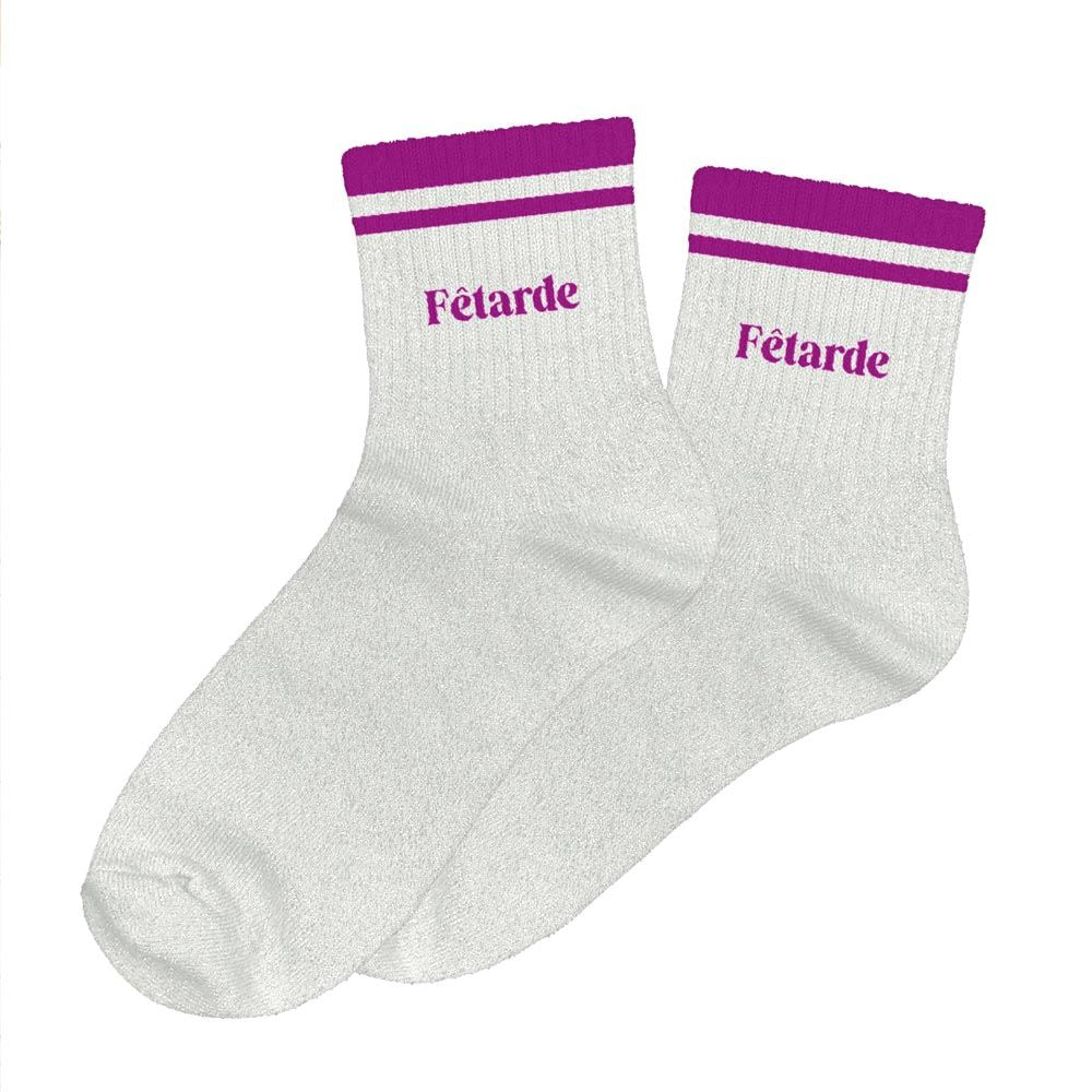 chaussettes paillettes à bandes Fêtarde
