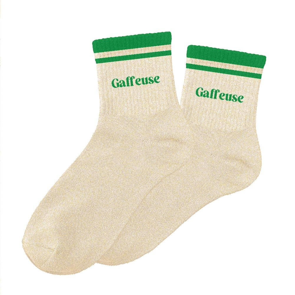chaussettes paillettes à bandes Gaffeuse