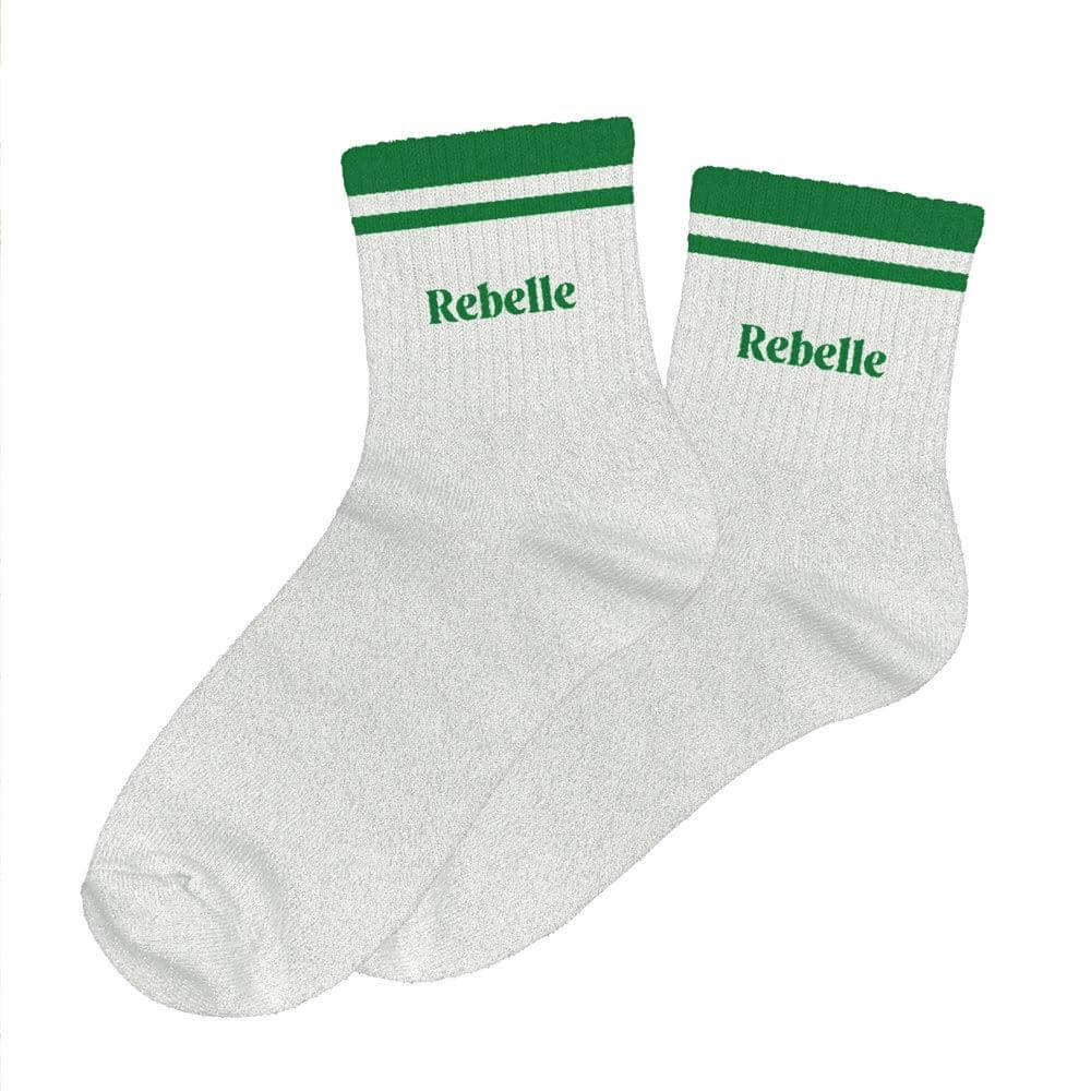 chaussettes paillettes à bandes Rebelle