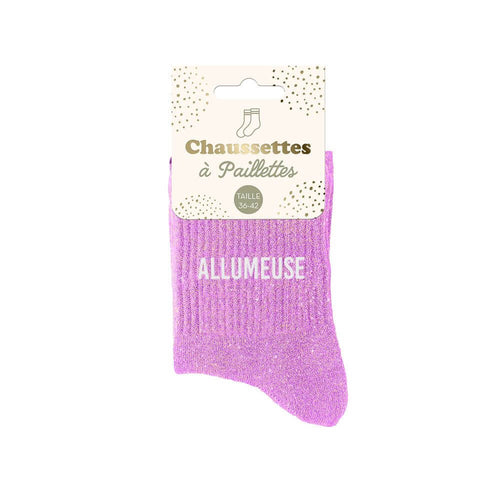 chaussettes à paillettes allumeuse
