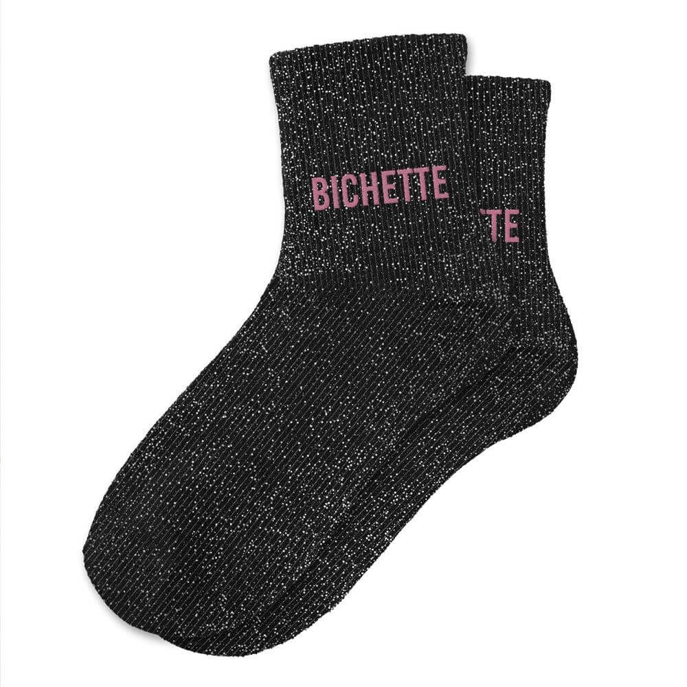 chaussettes à paillette Bichette couleur noir