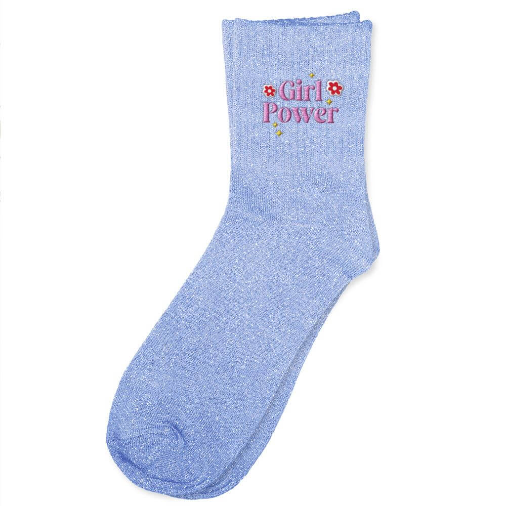 chaussettes paillettes brodées Girl Power