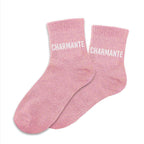 chaussettes paillettes charmante rose