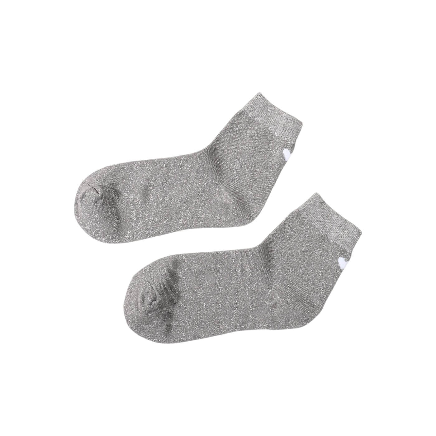 chaussettes à paillettes cœur arrière couleur gris