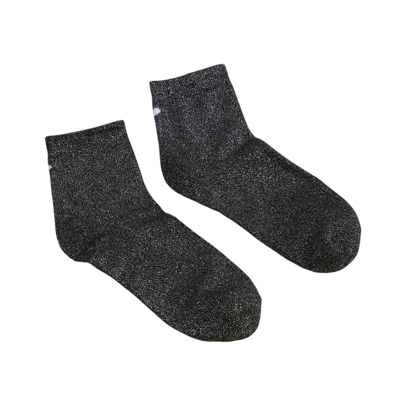 chaussettes à paillettes cœur arrière couleur noir