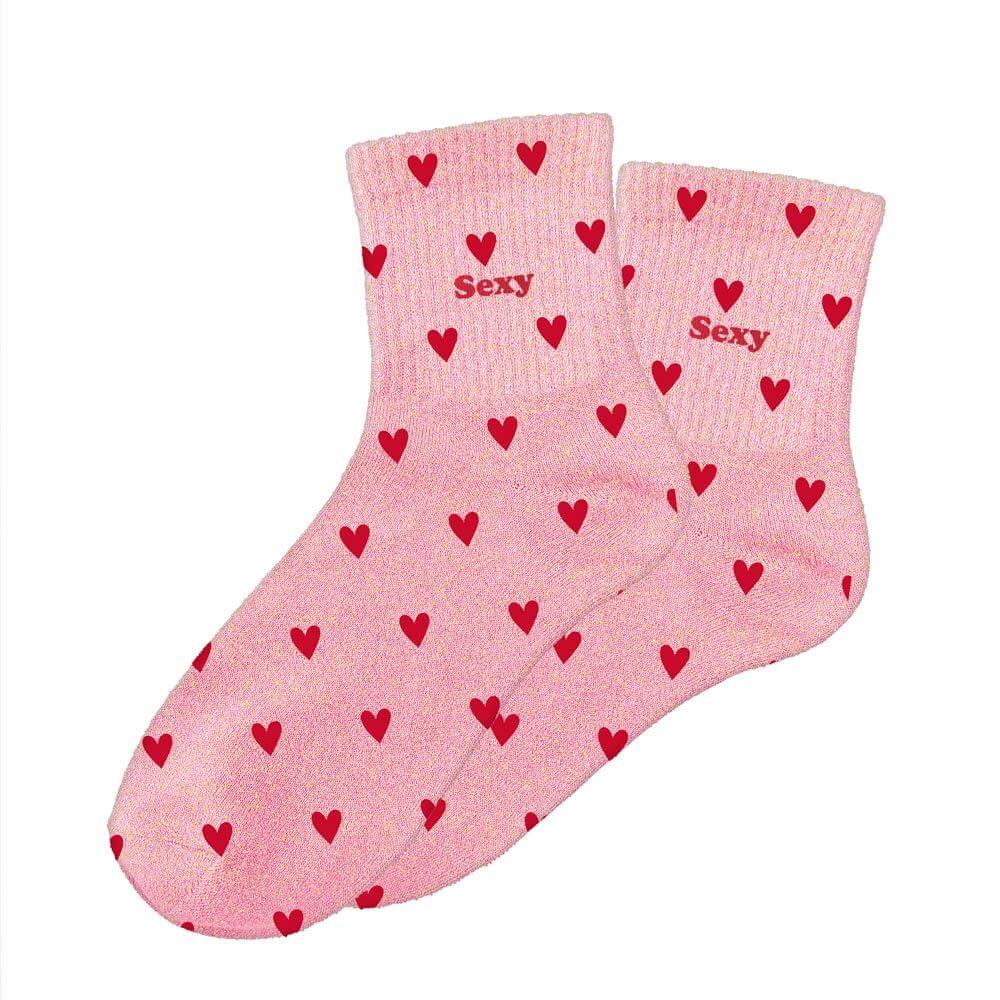chaussettes paillettes coeurs sexy