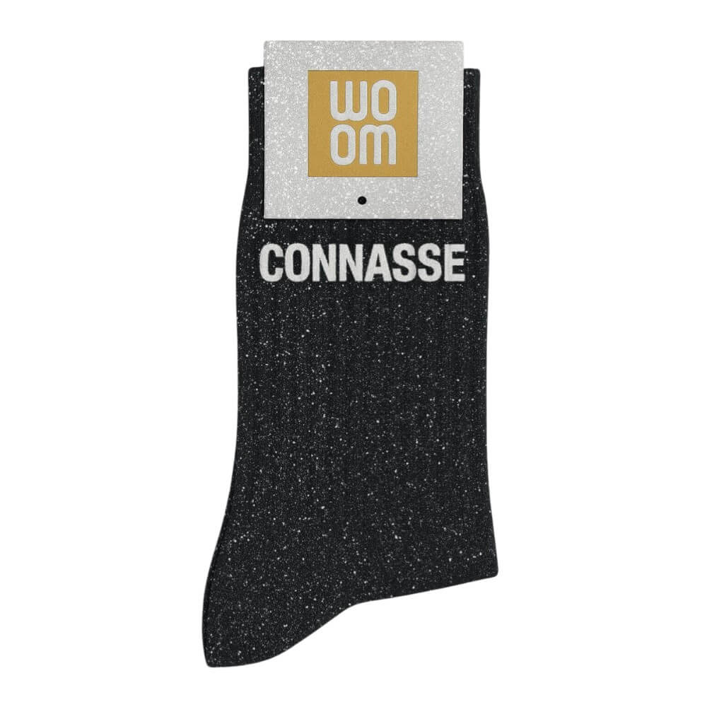 Chaussettes à paillettes Connasse noir Woom