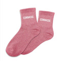 chaussettes paillettes connasse rose