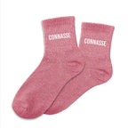 chaussettes paillettes connasse rose