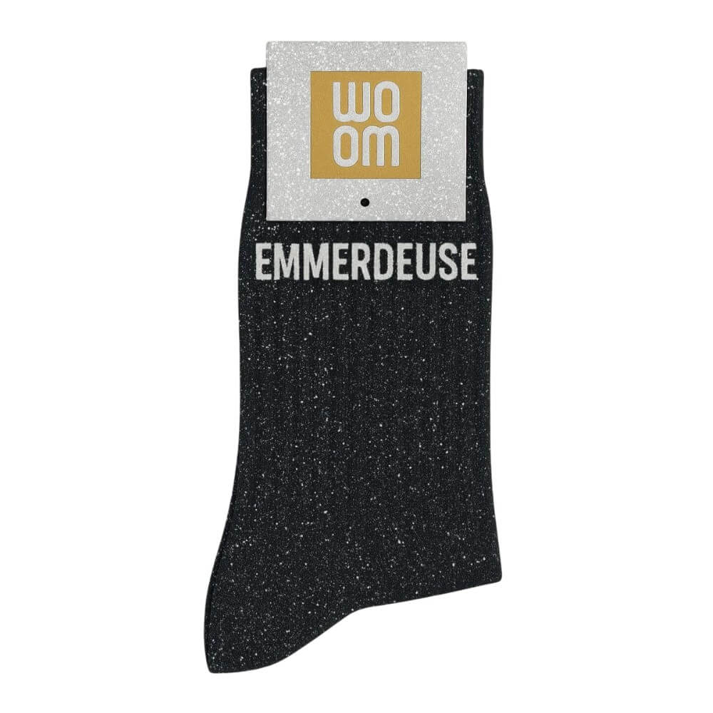 chaussettes paillettes Emmerdeuse noir Woom