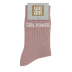 Chaussettes à paillettes Girl Power rose Woom