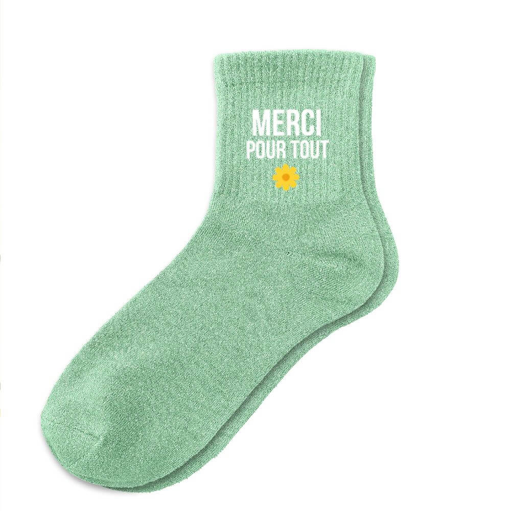 chaussettes paillettes Merci pour tout