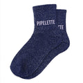 chaussettes à paillettes pipelette couleur marine