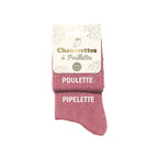 chaussettes à paillettes poulette pipelette duo