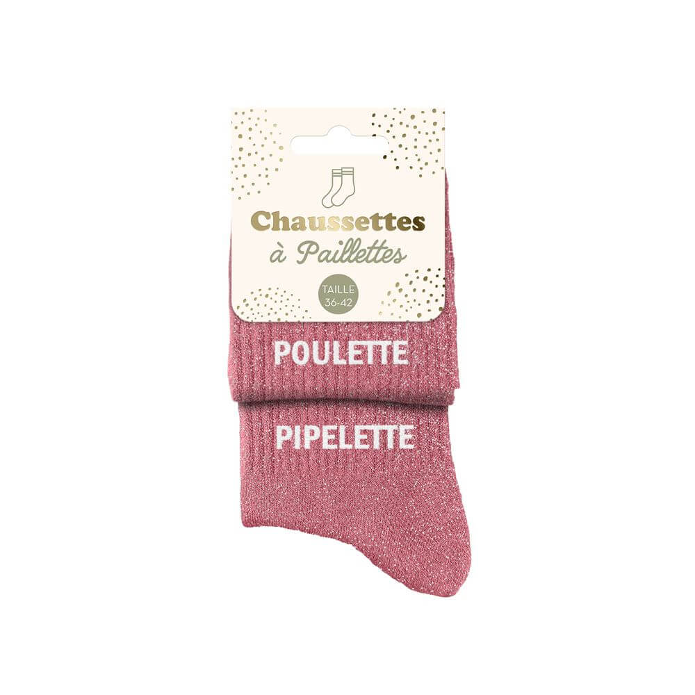 chaussettes à paillettes poulette pipelette duo