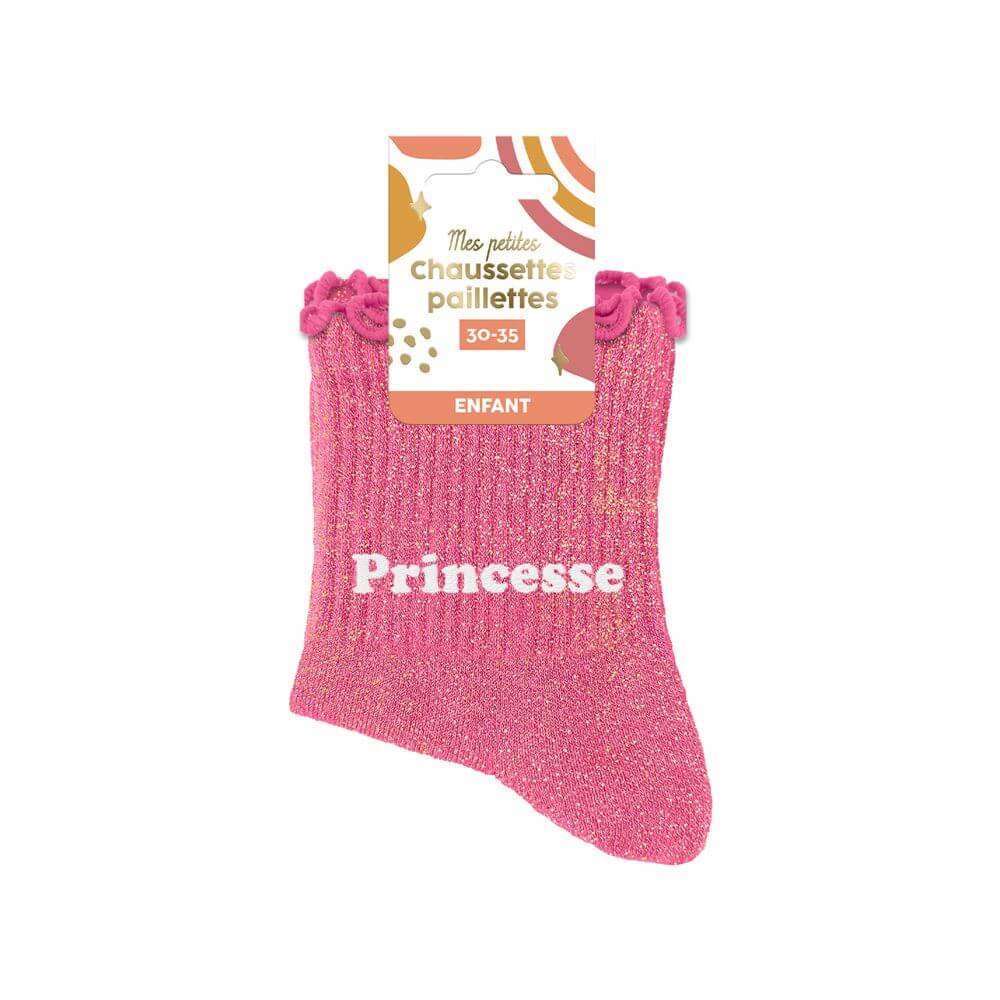 chaussettes à paillettes princesse pour enfant