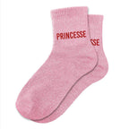 chaussettes à paillettes princesse couleur rose