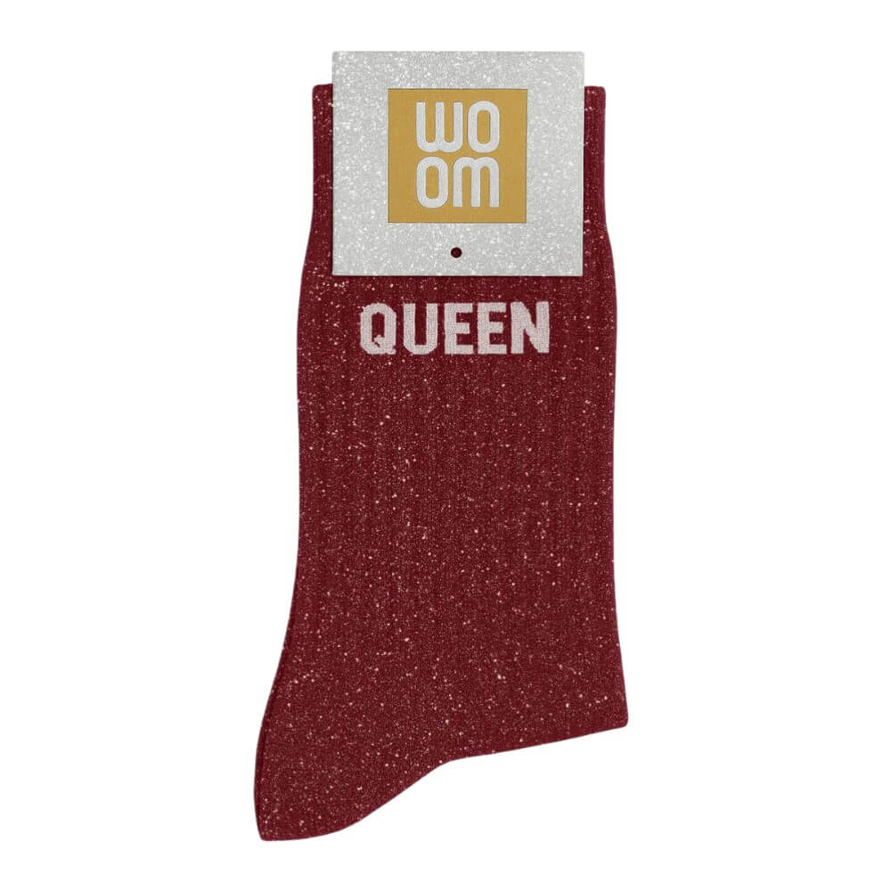 chaussettes à paillettes Queen cerise Woom