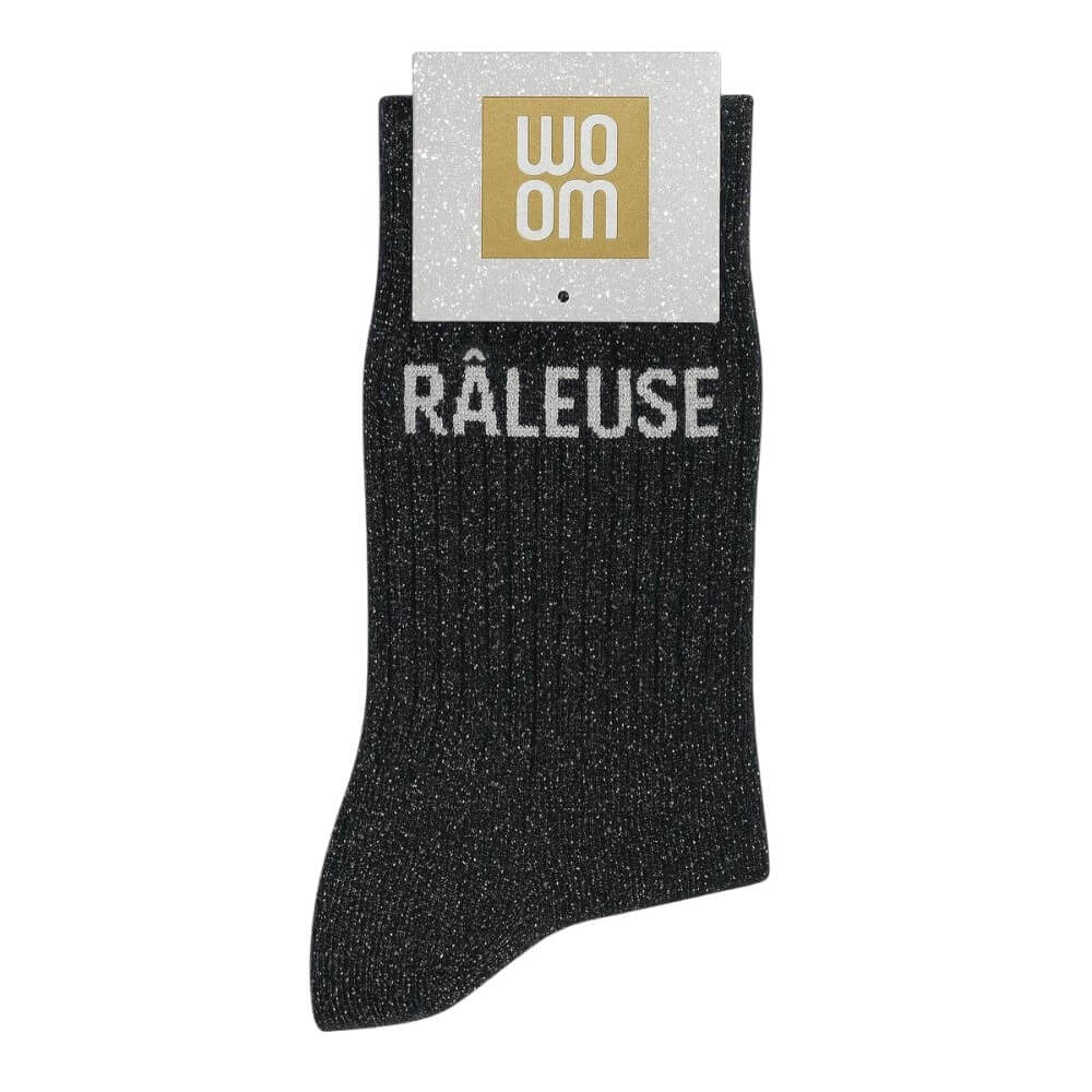 chaussettes paillettes râleuse noir Woom