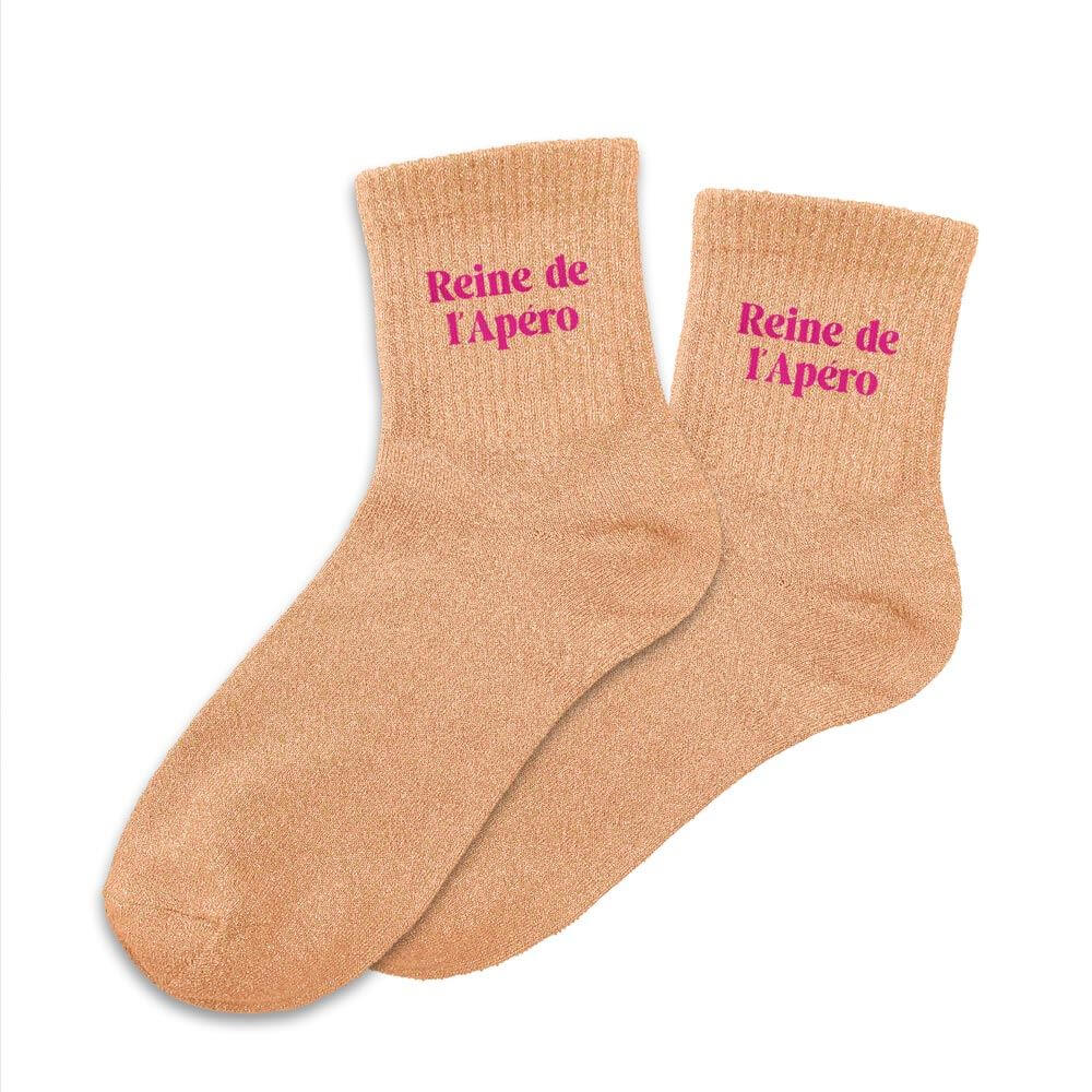 chaussettes paillettes Reine de l'apéro