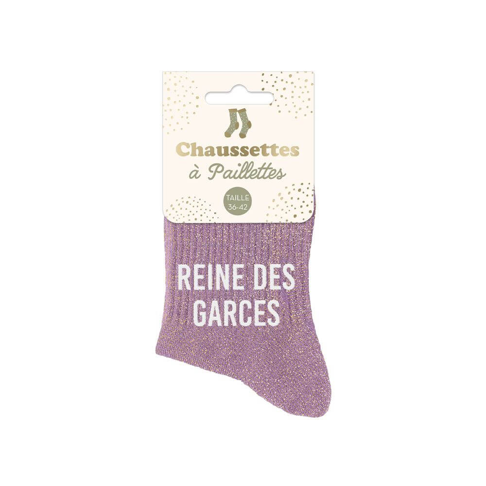 chaussettes à paillettes reine des garces