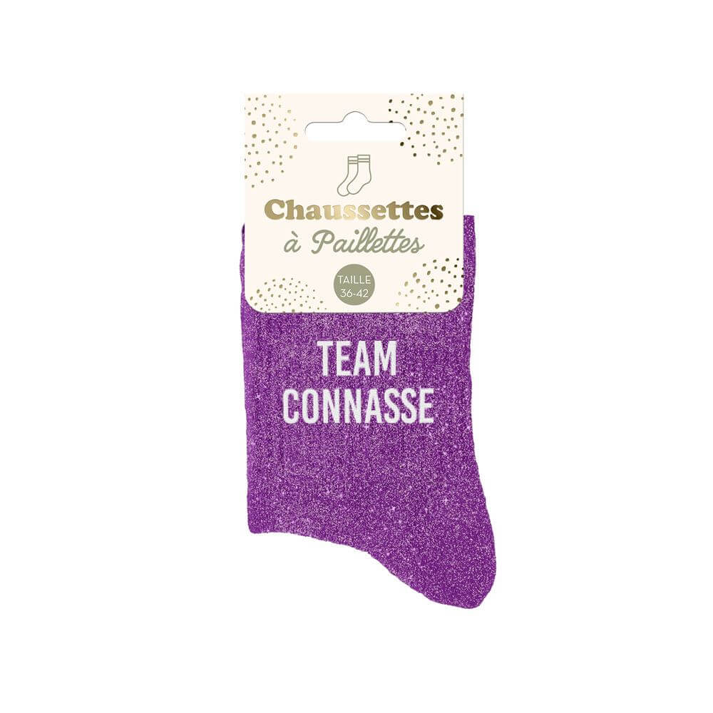 Chaussettes paillettes team connasse
