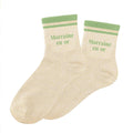 chaussettes paillettes à bandes marraine en or