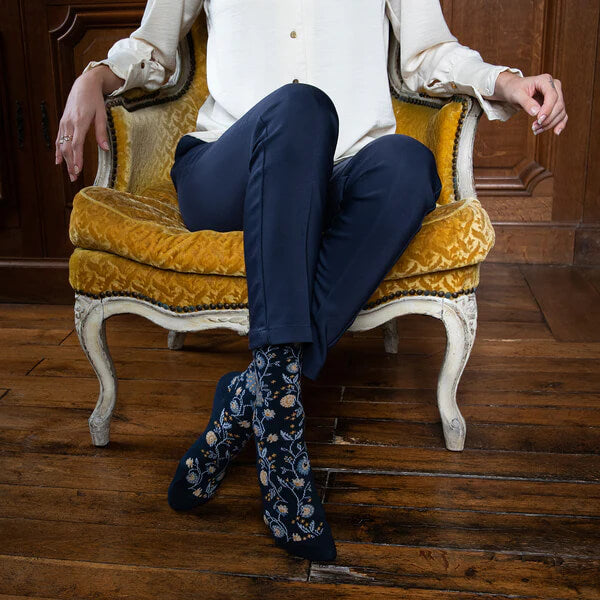 chaussettes Paons Maison Broussaud portées