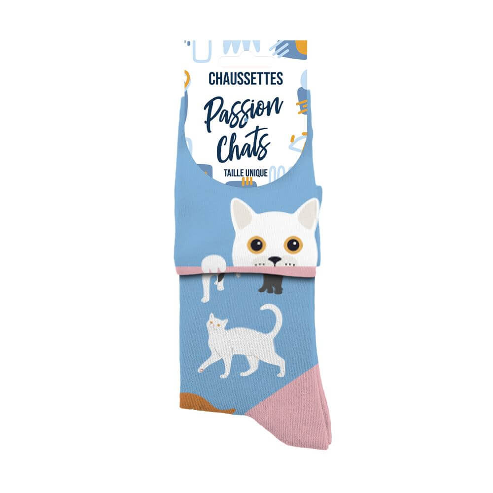 chaussettes passion chats dépareillées