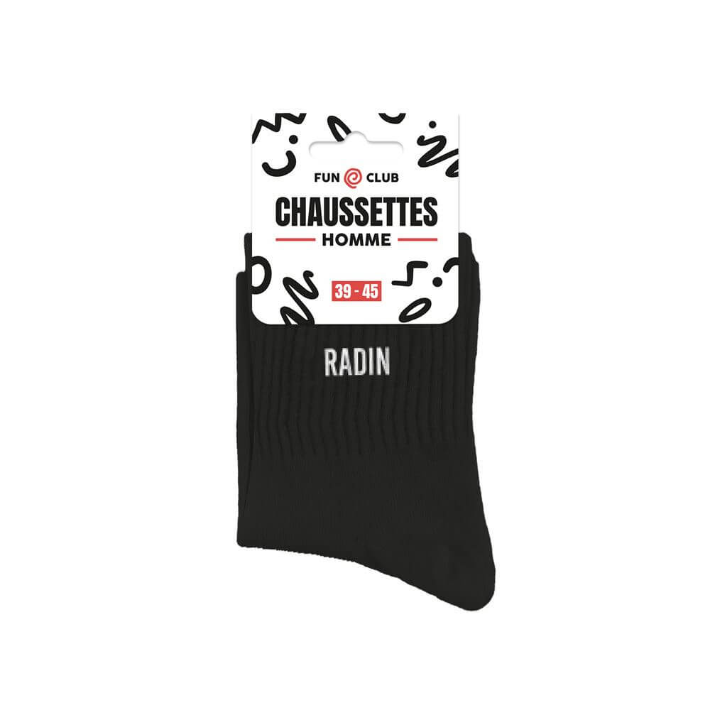 chaussettes message radin noir