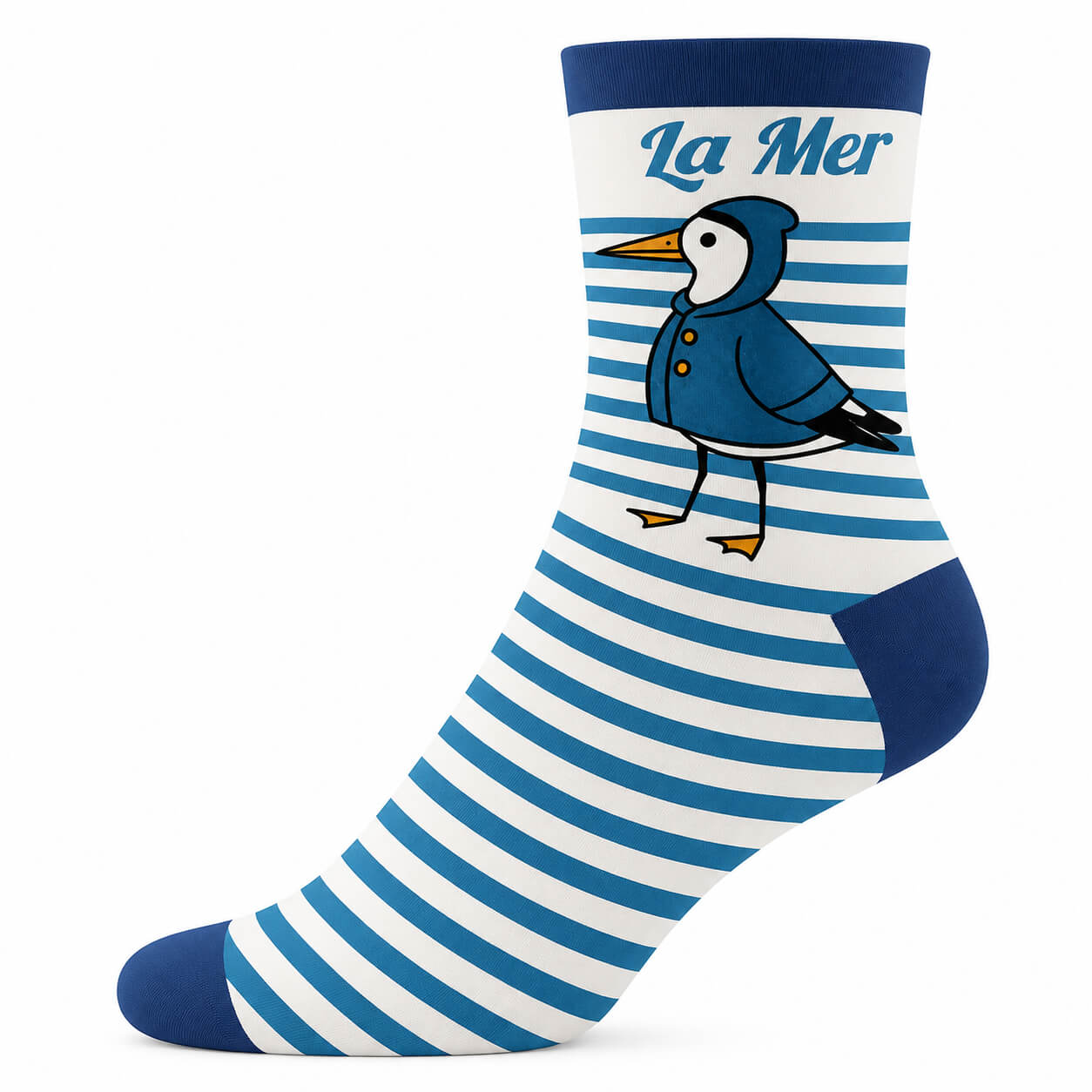 chaussettes rayées mouette La mer