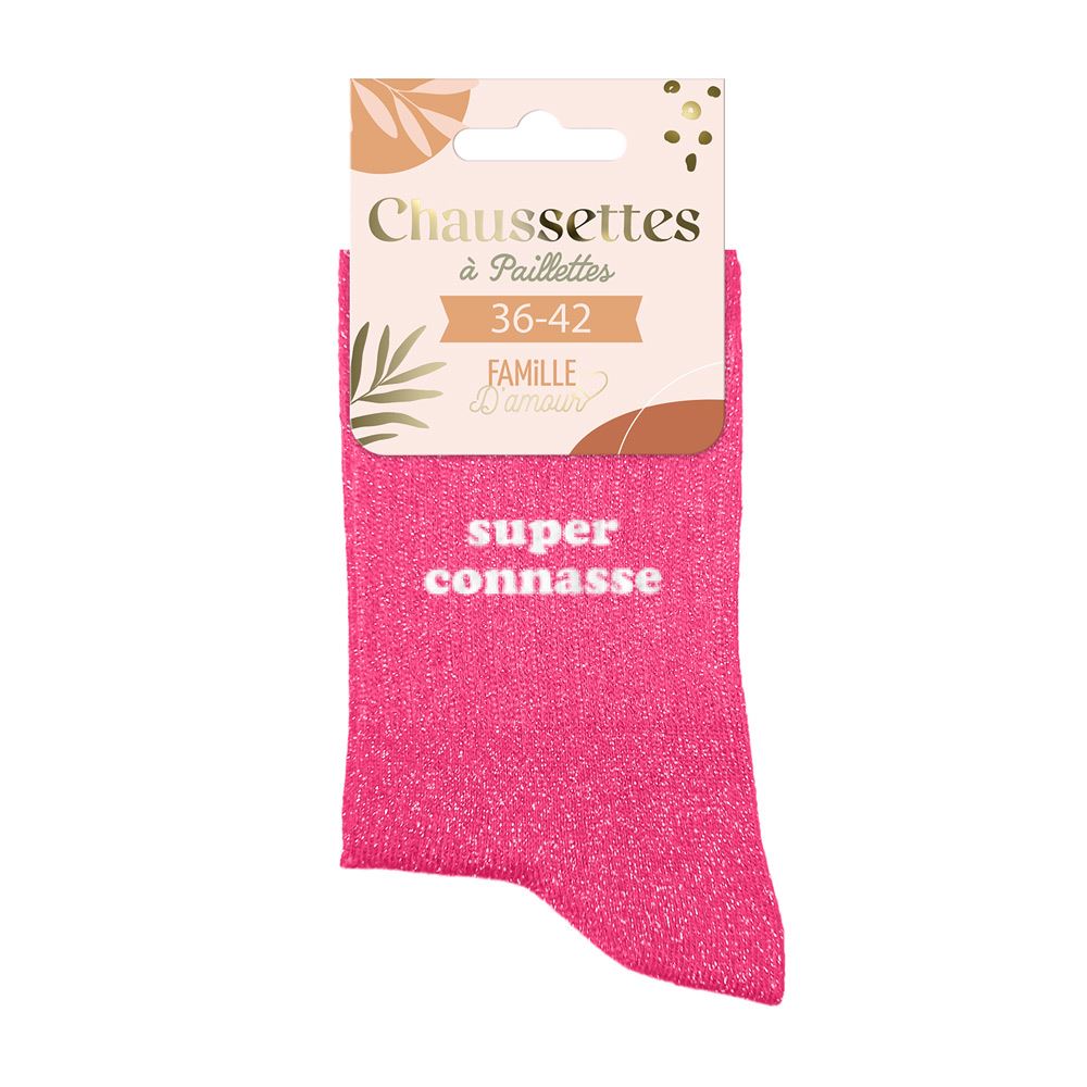 Chaussettes à paillettes Super Connasse