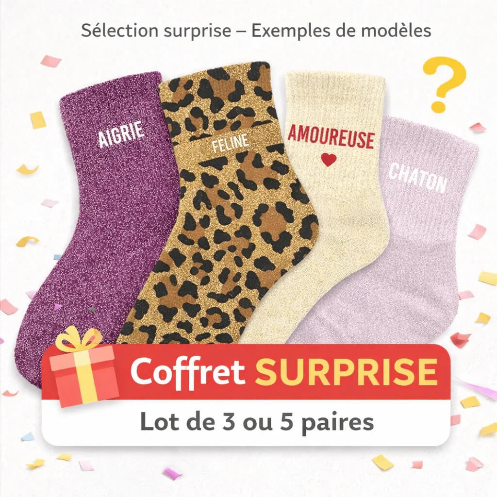 coffret surprise chaussettes à paillettes